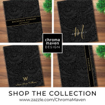 Elegant Black Floral Pattern Notebooks