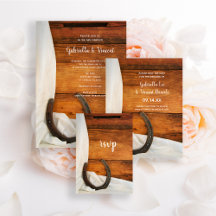 Horseshoe and White Satin Western Wedding