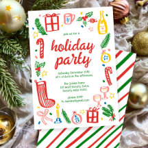 Whimsical Holiday Party Invitations