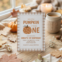 Gingham Little Pumpkin 1st Birthday Collection