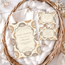 Elegant Neutral Safari Lion Baby Shower