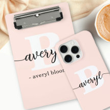 Simple Modern Girly Monogram Blush Pink Gift Ideas