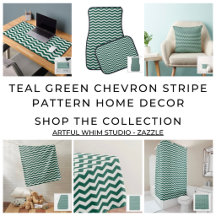 Teal Green Chevron stripe pattern name home decor