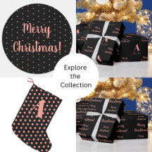 Black & Rose Gold Christmas Decor and gift wrap