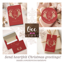 Peace Love Joy Red Gold Christmas Collection