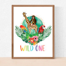 Wild One Watercolor Safari Animals