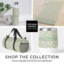 Sage Green Botanical Yoga Accessories