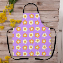 Purple Orange Floral Flower Pattern Home Decor 