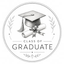 Black and White Graduation Party Invitations