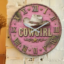 Western Cowboy Clocks Rustic Farmhouse Ranch 