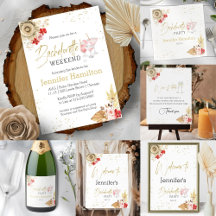 Watercolor Boho Bachelorette Weekend Collection