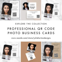Professional QR Code Photo Business Cards