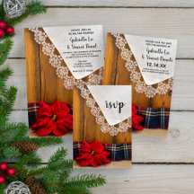 Rustic Poinsettia and Plaid Winter Barn Wedding 