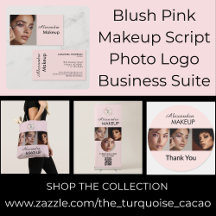 Blush Pink Makeup Script Photo Logo Business Suite