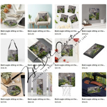 Gifts with bald eagle sitting on the rock design