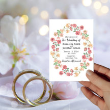 White Boho Watercolor Flowers Wedding Collection