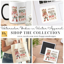 Watercolor Yorkie in Winter Apparel 