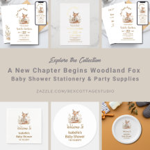 New Chapter Begins Cute Fox  Storybook Baby Shower