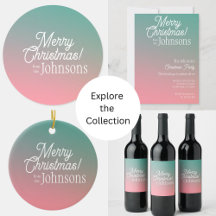 Christmas Party Green and Pink Ombre