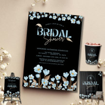 Blue Watercolor Floral Bridal Shower Collection