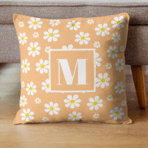 Retro Daisies Throw Pillows