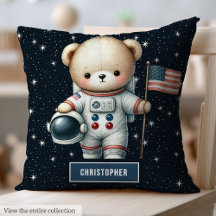 Teddy Bear Astronaut Space Baby Boy Pillows #111B
