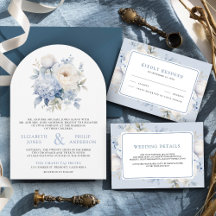 Dusty Blue and White Floral Wedding