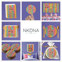 Colorful Retro Roller Skating Girl Birthday Party