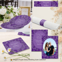 Elegant Purple Daisy Wedding Suite