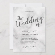 Wedding Invitation Suite : Modern Script Marble