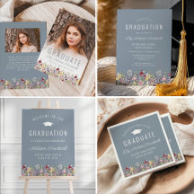 Wildflower Meadow Dusty Blue Graduation Suite