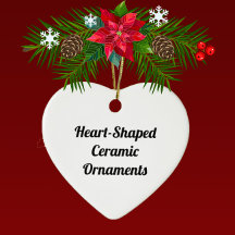 Heart-Shaped Ceramic Christmas Ornaments