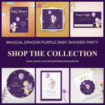 MAGICAL DRAGON PURPLE BABY SHOWER PARTY SUPPLIES