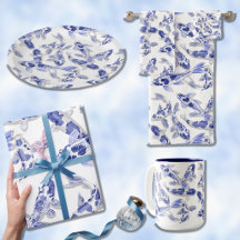 Koi Fish Gifts And Decor Classic Blue And White 