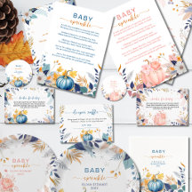 "watercolor Rustic little pumpkin baby sprinkle