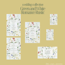 Green and White Romance Rustic Summer Wedding