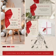 Christmas Red Bow Merry Little Baby Shower