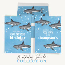 Blue Ocean Sharks Whimsical Birthday Party