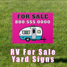 Signs: For Sale RV, Camper, Motorhome