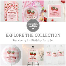 Strawberry 1st Birthday Party Set