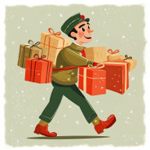 Retro Cartoon Postman Holiday