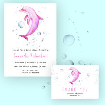 Pink dolphin baby shower