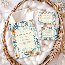 Retro Botanical Tile Baby Shower