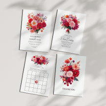 Bright Coral, Fuchsia & Blush Floral Celebration