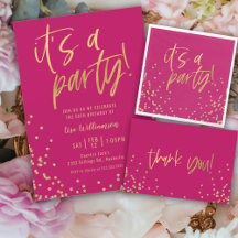 Hot Pink and Gold Birthday Collection