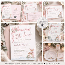 Oh Deer Pink Bow Baby Girl Shower