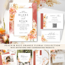 Peach Floral Delight and Rust Orange