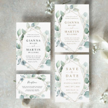 Gold Geometric Greenery Foliage Collection