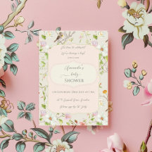 Pink Floral Chinoiserie Baby Shower 