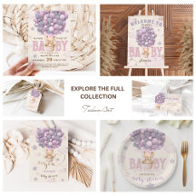 Violet Lilac Bear Baby Girl Shower